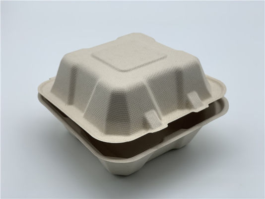 Bagasse Hamburger 6 Inch 20g Biodegradable Takeout Containers