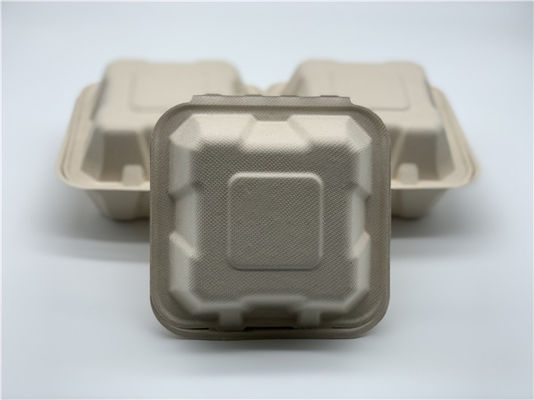 Bagasse Hamburger 6 Inch 20g Biodegradable Takeout Containers