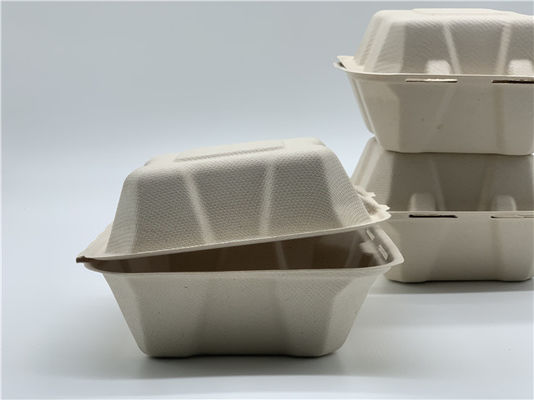 Bagasse Hamburger 6 Inch 20g Biodegradable Takeout Containers