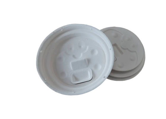 paper coffee cup lid 80mm biodegradable for 8oz takeout drink, sugarcane pulp, durable, disposable