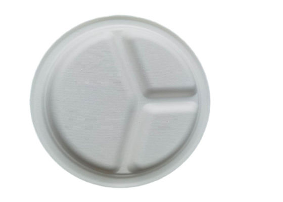 10inch disposable dinner compartment plates biodegradable sugarcane bagasse for restaurant and party use