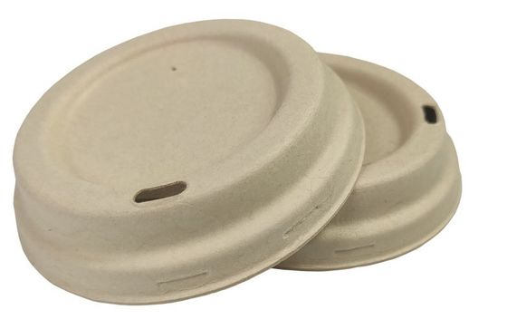 80mm Molded Pulp Sugarcane Compostable 8oz coffee cup lids