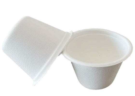 4oz White  Portion Biodegradable Cups And Lids