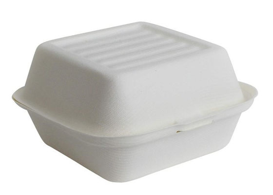 Bagasse Burger 6 Inch Biodegradable Takeout Containers