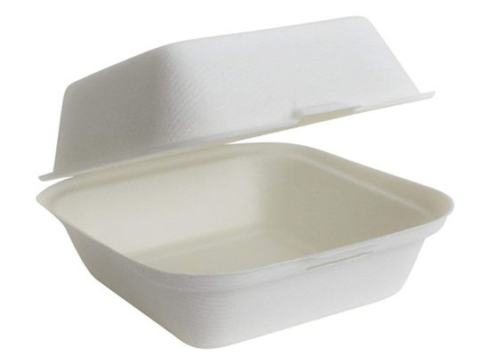 Bagasse Burger 6 Inch Biodegradable Takeout Containers