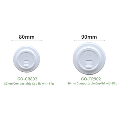 Eco Friendly 100% Compostable Biodegradable 80mm 90mm Bagasse Cup Non Leak Cover For Dessert And Cola