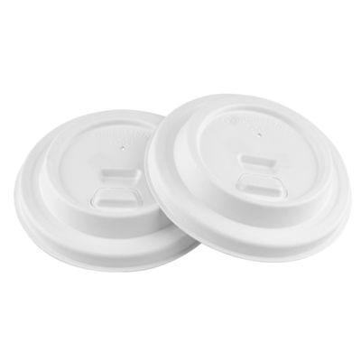 Eco Friendly 100% Compostable Biodegradable 80mm 90mm Bagasse Cup Non Leak Cover For Dessert And Cola