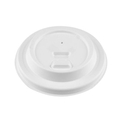 Eco Friendly 100% Compostable Biodegradable 80mm 90mm Bagasse Cup Non Leak Cover For Dessert And Cola