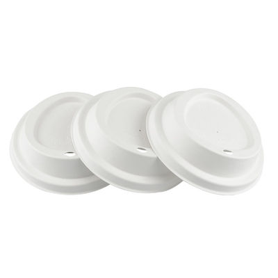100% Biodegradable Compostable Natural Sugarcane Pulp Flat Swivel Round Boba Lid Cup Cold Cup Lids