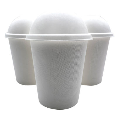 100% Biodegradable Reusable Natural Sugarcane Pulp 80Mm Dome Paper Cup Lids For Coffee Shop