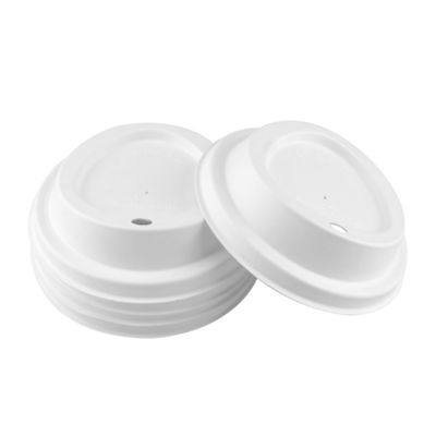 Natural Sugarcane Bagasse Pulp Cup Cover Eco Products Disposable Reusable Cup Lids With Customized