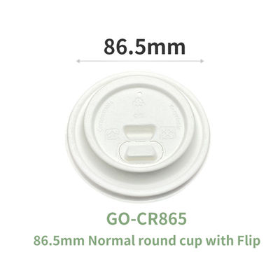 Eco Friendly Sugarcane Fiber Pulp 90Mm Flat Paper Cup Lids Reusable For Ice Cream And Smoothie