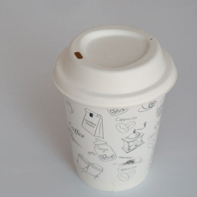 Molded Biodegradable Sugarcane Bagasse Disposable Cups With Lids