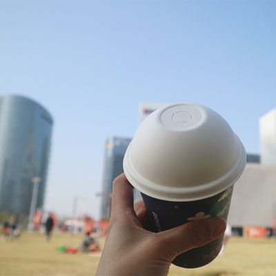 8oz 12oz Compostable Sugarcane Bagass Coffee Cups With Lids